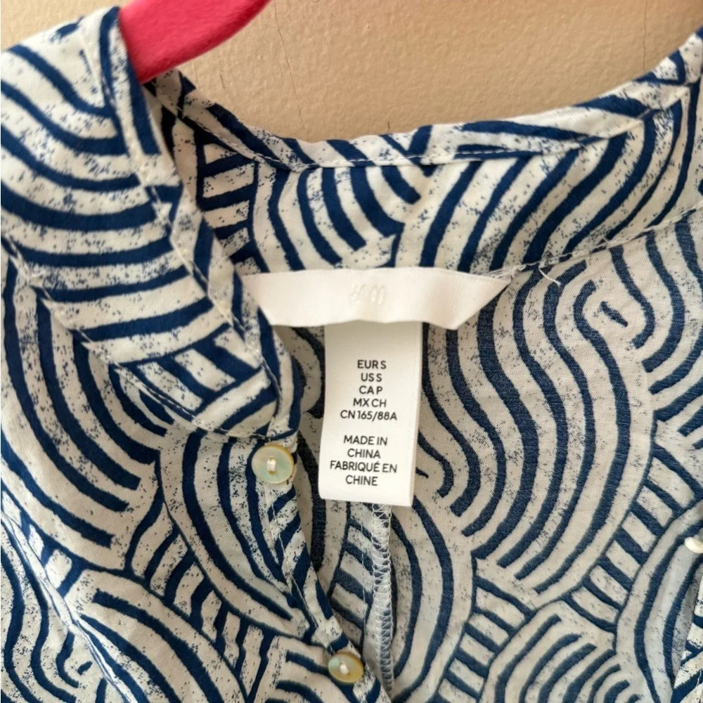 H&M Blue and White Long Sleeve Dress - Picture 3 of 8